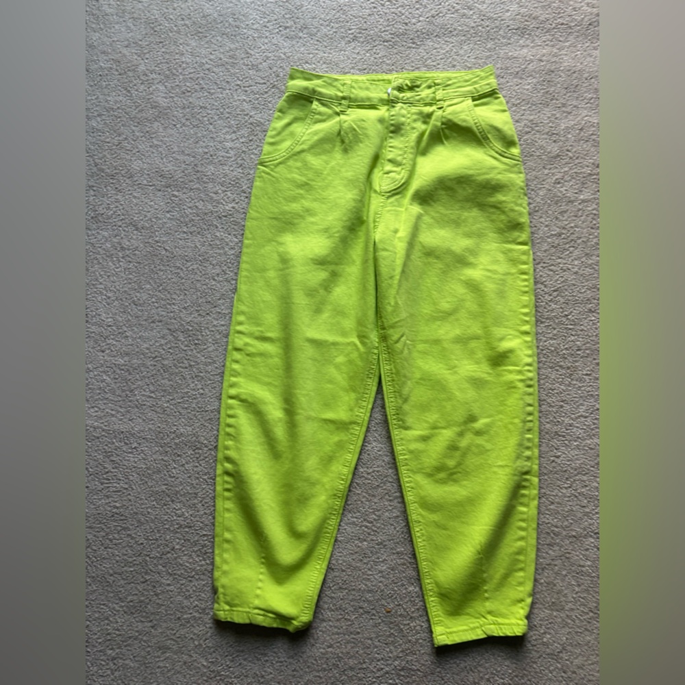 Neon Green High-Rise Pants | Size S